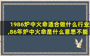 1986炉中火命适合做什么行业,86年炉中火命是什么意思不能干什么