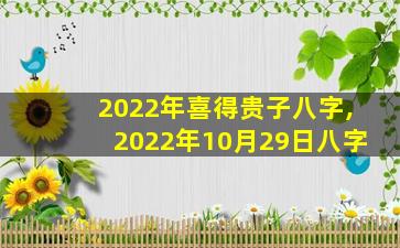 2022年喜得贵子八字,2022年10月29日八字