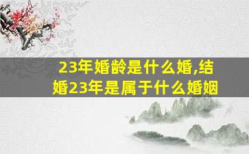 23年婚龄是什么婚,结婚23年是属于什么婚姻