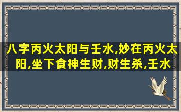 八字丙火太阳与壬水,妙在丙火太阳,坐下食神生财,财生杀,壬水杀旺