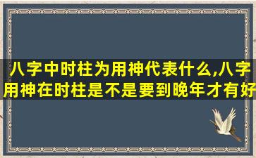 八字中时柱为用神代表什么,八字用神在时柱是不是要到晚年才有好运