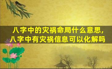 八字中的灾祸命局什么意思,八字中有灾祸信息可以化解吗