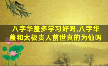 八字华盖多学习好吗,八字华盖和太极贵人前世真的为仙吗