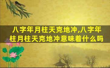 八字年月柱天克地冲,八字年柱月柱天克地冲意味着什么吗