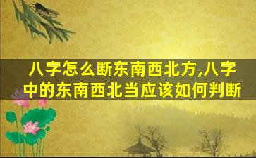 八字怎么断东南西北方,八字中的东南西北当应该如何判断