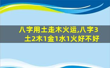 八字用土走木火运,八字3土2木1金1水1火好不好