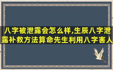 八字被泄露会怎么样,生辰八字泄露补救方法算命先生利用八字害人