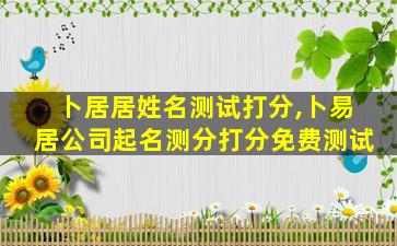 卜居居姓名测试打分,卜易居公司起名测分打分免费测试