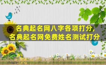 名典起名网八字各项打分,名典起名网免费姓名测试打分