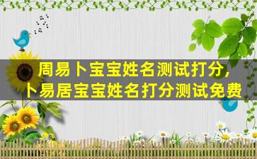 周易卜宝宝姓名测试打分,卜易居宝宝姓名打分测试免费