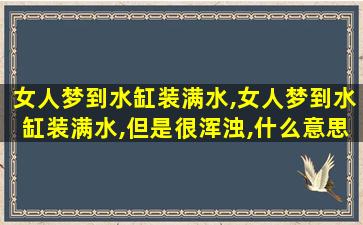 女人梦到水缸装满水,女人梦到水缸装满水,但是很浑浊,什么意思