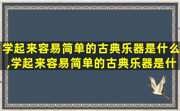 学起来容易简单的古典乐器是什么,学起来容易简单的古典乐器是什么意思