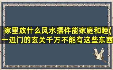 家里放什么风水摆件能家庭和睦(一进门的玄关千万不能有这些东西)