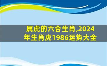 属虎的六合生肖,2024年生肖虎1986运势大全