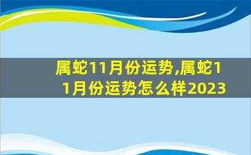 属蛇11月份运势,属蛇11月份运势怎么样2023