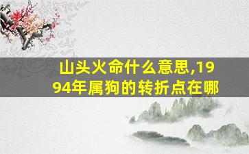 山头火命什么意思,1994年属狗的转折点在哪