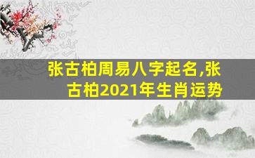 张古柏周易八字起名,张古柏2021年生肖运势