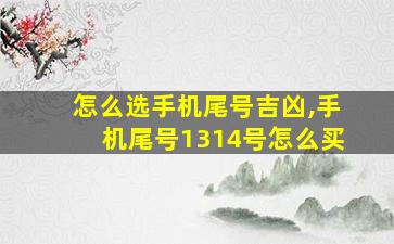 怎么选手机尾号吉凶,手机尾号1314号怎么买