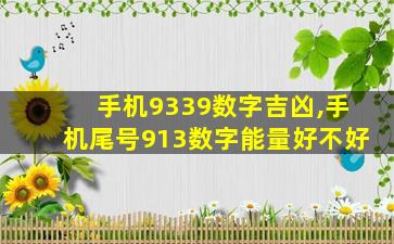 手机9339数字吉凶,手机尾号913数字能量好不好