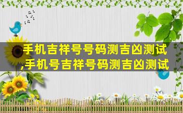 手机吉祥号号码测吉凶测试,手机号吉祥号码测吉凶测试