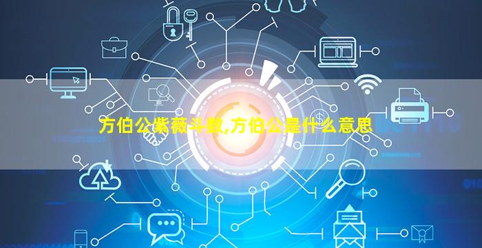 方伯公紫薇斗数,方伯公是什么意思