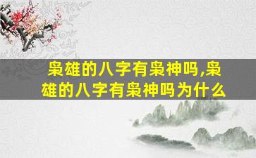 枭雄的八字有枭神吗,枭雄的八字有枭神吗为什么