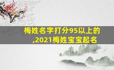 梅姓名字打分95以上的,2021梅姓宝宝起名