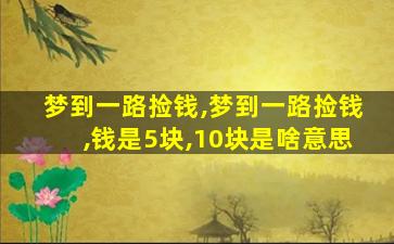 梦到一路捡钱,梦到一路捡钱,钱是5块,10块是啥意思