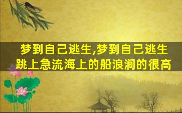 梦到自己逃生,梦到自己逃生跳上急流海上的船浪涧的很高