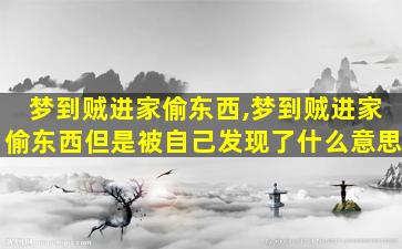 梦到贼进家偷东西,梦到贼进家偷东西但是被自己发现了什么意思