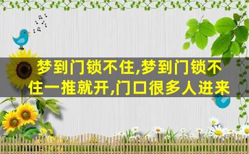 梦到门锁不住,梦到门锁不住一推就开,门口很多人进来