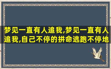 梦见一直有人追我,梦见一直有人追我,自己不停的拼命逃跑不停地下山