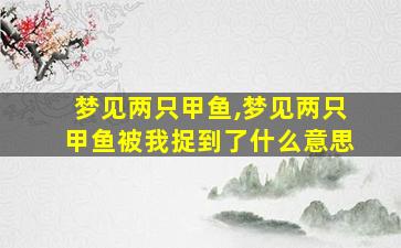 梦见两只甲鱼,梦见两只甲鱼被我捉到了什么意思