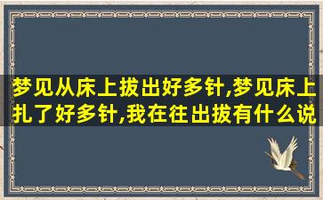 梦见从床上拔出好多针,梦见床上扎了好多针,我在往出拔有什么说法