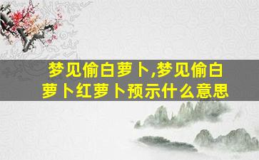 梦见偷白萝卜,梦见偷白萝卜红萝卜预示什么意思