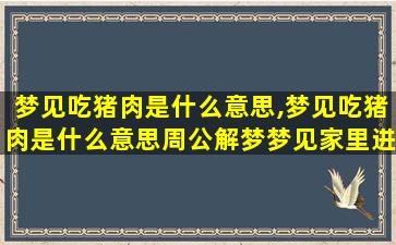 梦见吃猪肉是什么意思,梦见吃猪肉是什么意思周公解梦梦见家里进小偷