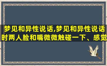 梦见和异性说话,梦见和异性说话时两人脸和嘴微微触碰一下、感觉非常好