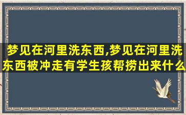 梦见在河里洗东西,梦见在河里洗东西被冲走有学生孩帮捞出来什么意思