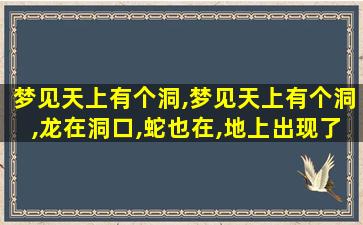 梦见天上有个洞,梦见天上有个洞,龙在洞口,蛇也在,地上出现了老虎