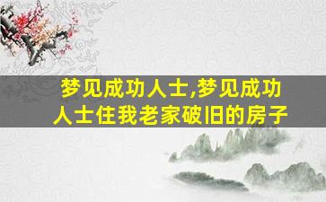 梦见成功人士,梦见成功人士住我老家破旧的房子