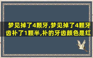 梦见掉了4颗牙,梦见掉了4颗牙齿补了1颗半,补的牙齿颜色是红色