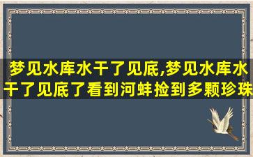 梦见水库水干了见底,梦见水库水干了见底了看到河蚌捡到多颗珍珠