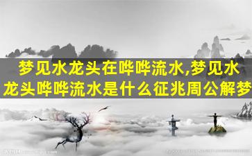 梦见水龙头在哗哗流水,梦见水龙头哗哗流水是什么征兆周公解梦