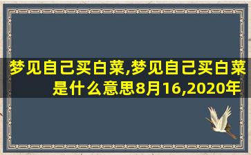 梦见自己买白菜,梦见自己买白菜是什么意思8月16,2020年