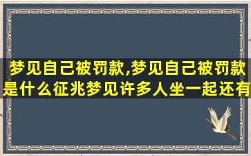 梦见自己被罚款,梦见自己被罚款是什么征兆梦见许多人坐一起还有钥匙