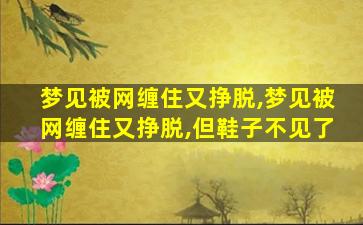 梦见被网缠住又挣脱,梦见被网缠住又挣脱,但鞋子不见了