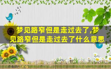 梦见路窄但是走过去了,梦见路窄但是走过去了什么意思