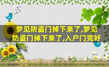 梦见防盗门掉下来了,梦见防盗门掉下来了,入户门完好