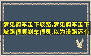 梦见骑车走下坡路,梦见骑车走下坡路很顺刹车很灵,以为没路还有