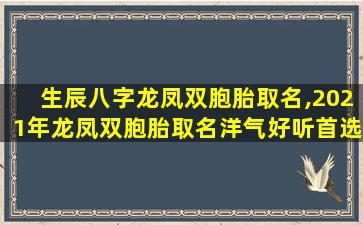 生辰八字龙凤双胞胎取名,2021年龙凤双胞胎取名洋气好听首选